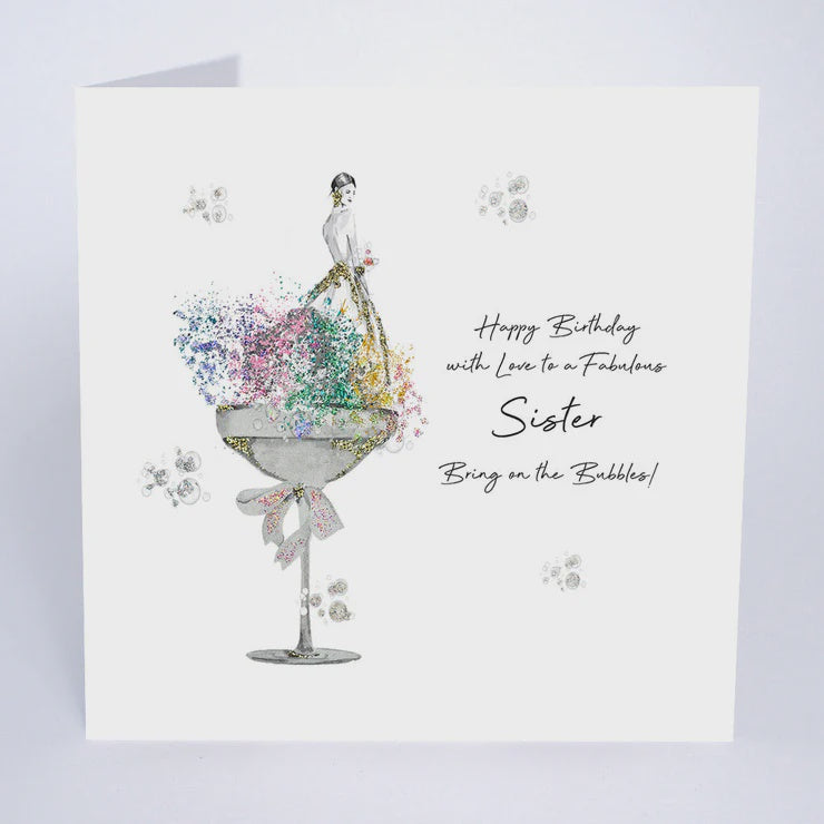 Sister Card: Champagne Glitter Handmade - Champagne - Five Dollar Shake