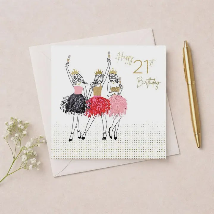 Age Birthday 21st Card: Happy 21st Birthday Gold Foil  - Hammond Gower