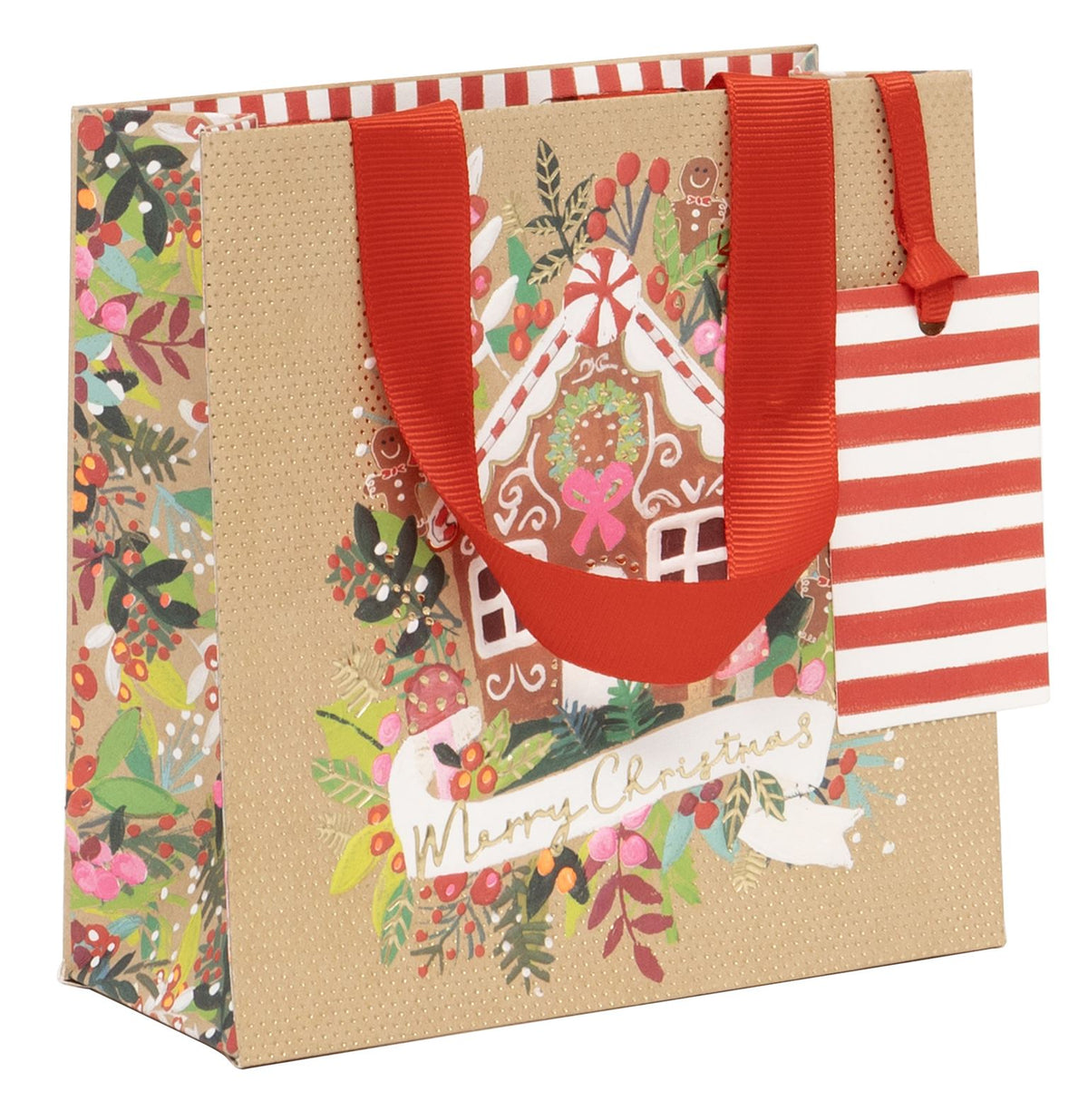 Gift Bag: Small Gingerbread House CHRISTMAS  - Kraft - Glick