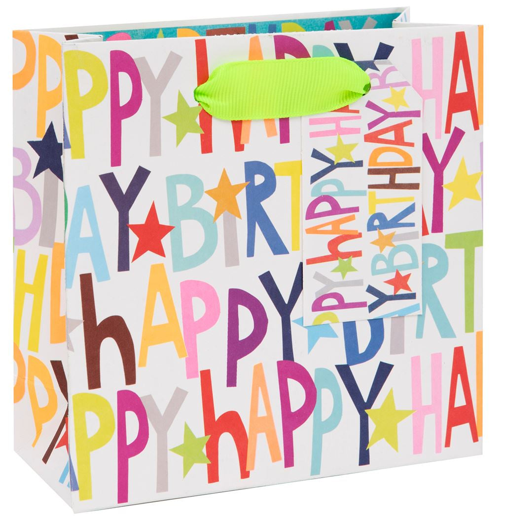 Gift Bag: Small Happy Birthday Brights - Multicolour - Paper Salad