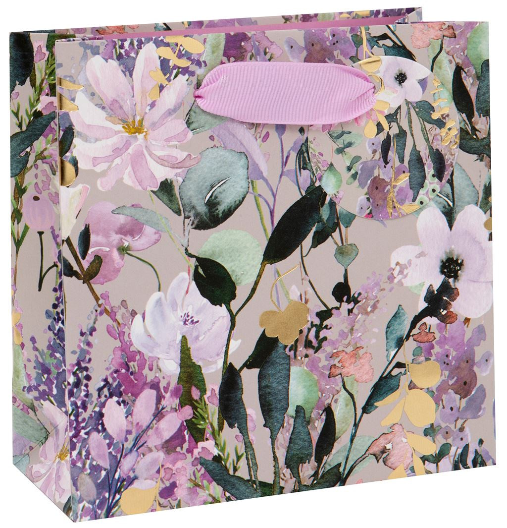 Gift Bag: Small BUDDLEIA Floral Pastels - Purple - Stephanie Davies