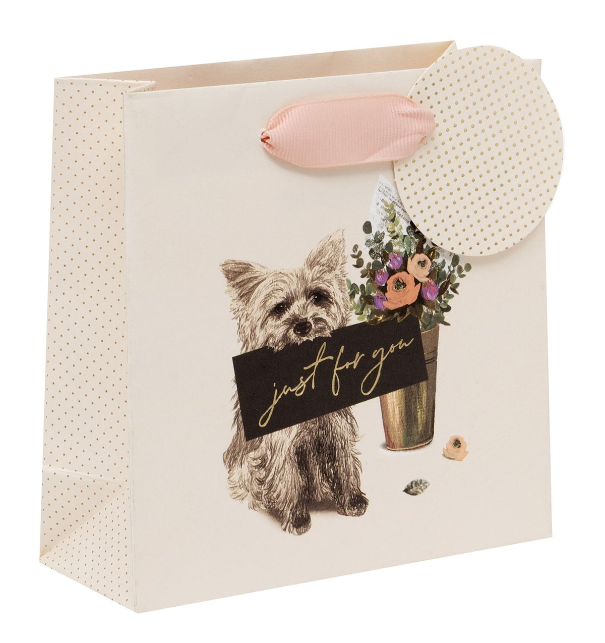 Gift Bag: Small Dog with Flowers - Glick