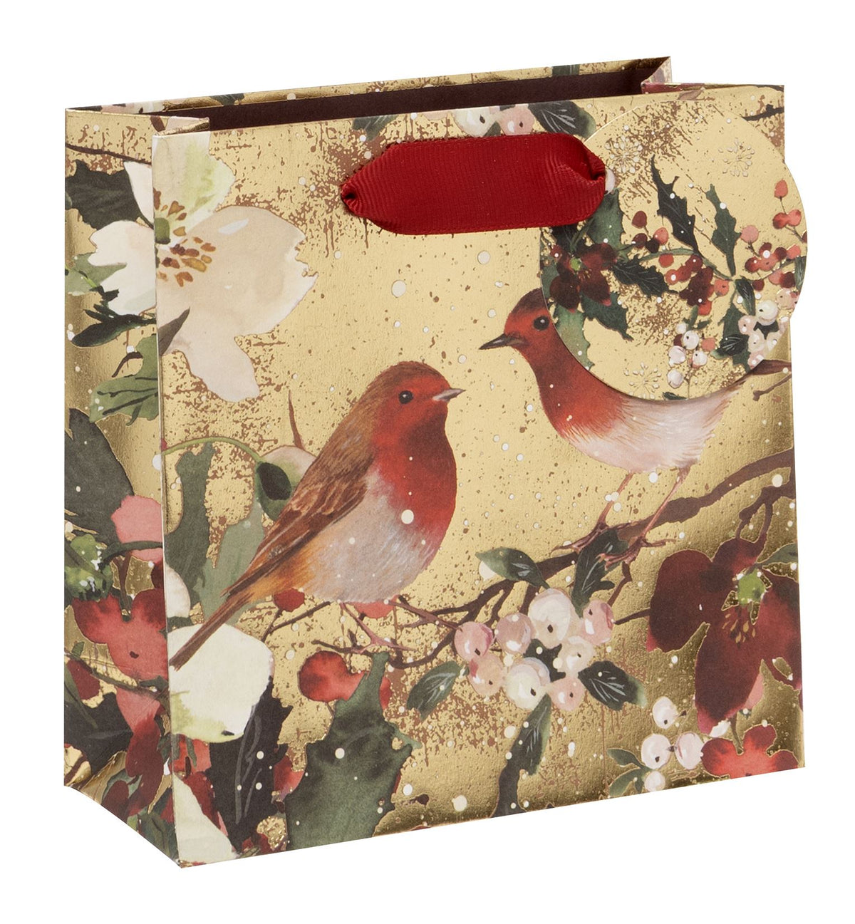 Gift Bag: Small Gilded Robins - Glick