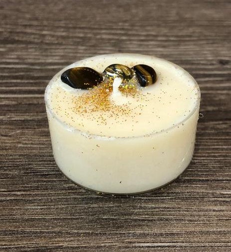 Tealight: Scented Soy Wax Crystals Gingerbread Tigers Eye - White - Littlemore Candle Co