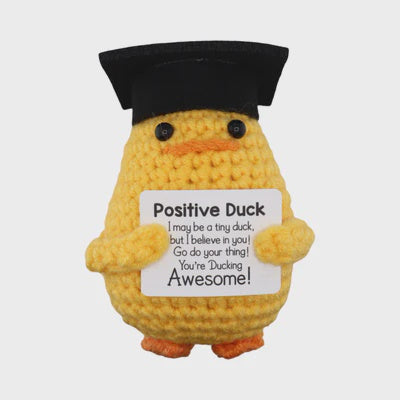 Positivity Crochet Gift: Small - Graduation Duck - The Happy Fruit and Veg Farm