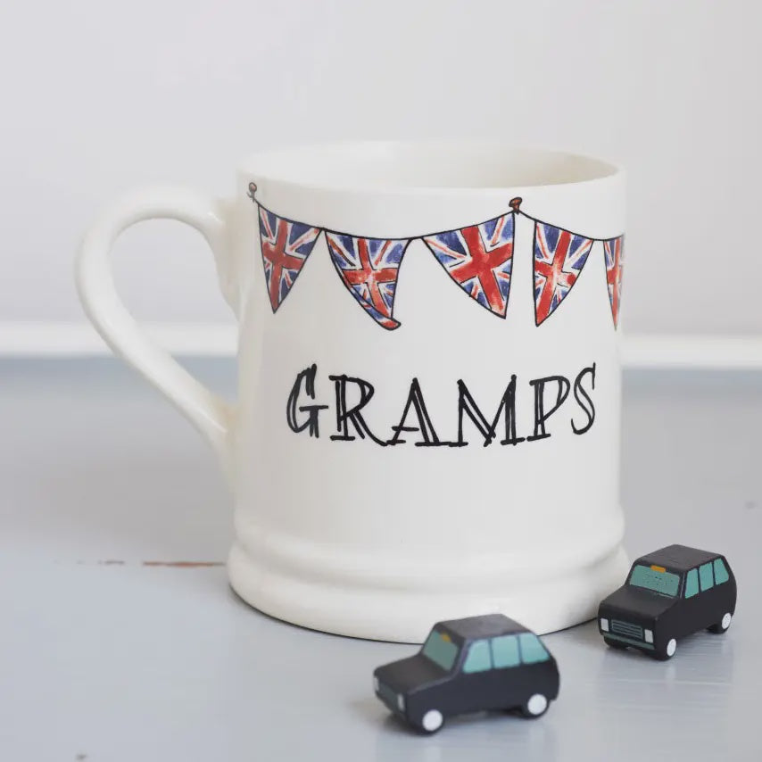 Mug: Ceramic Tankard Gramps Union Jack - White - Sweet William