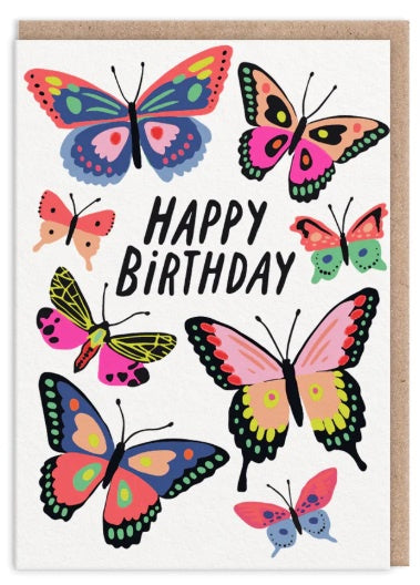 Birthday  Card: Neon  Happy Butterflies Hartland Brooklyn - Ohh Deer