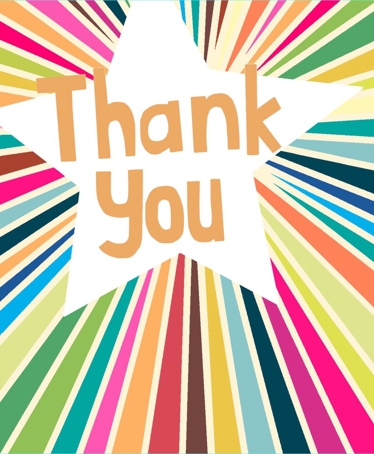 Thank You Card: Star - Neon - Paper Salad