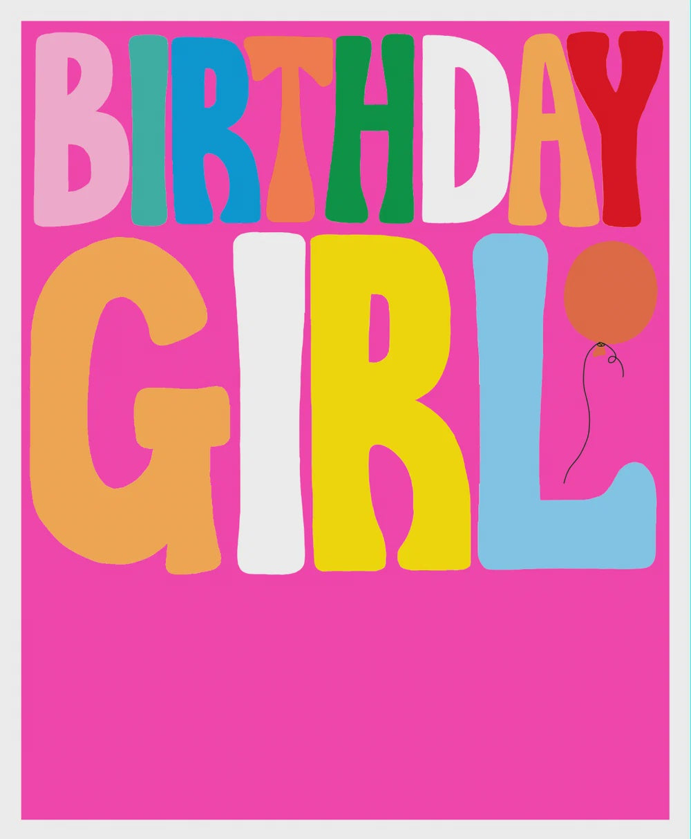 Birthday Card: Birthday Girl BRIGHT COLOURFUL - Paper Salad
