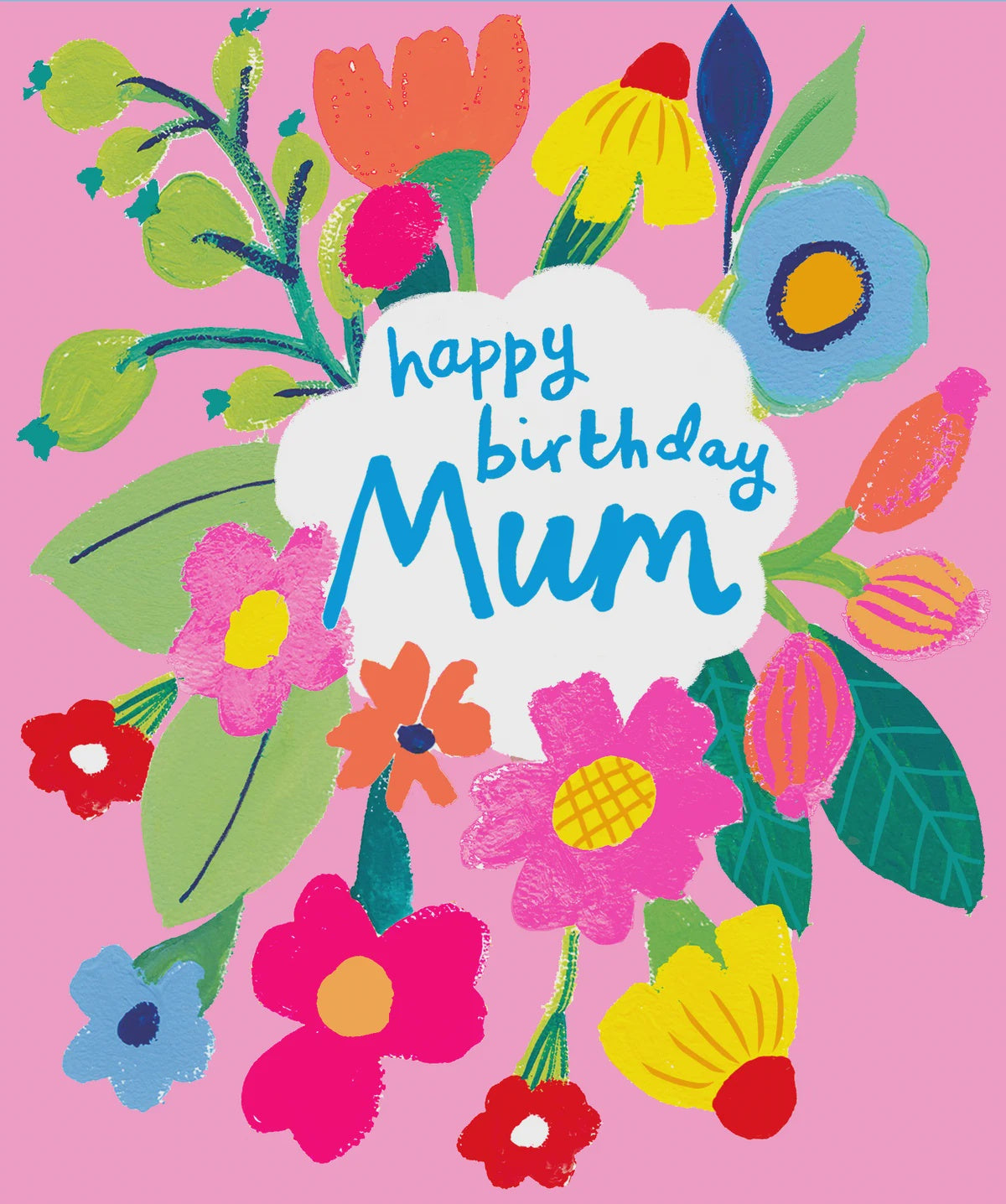 Mum Card: Happy Birthday Flowers - Neon - Paper Salad