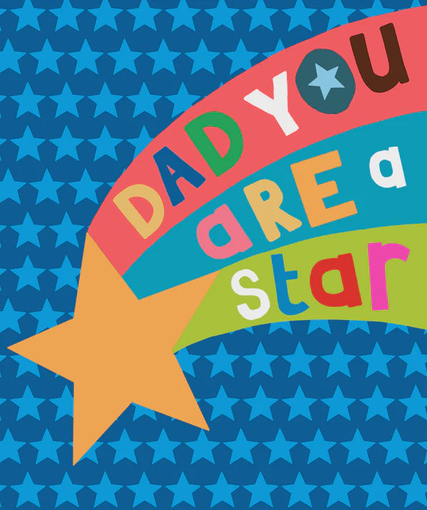 Fathers Day Card: Dad You Are A Star - Neon - Paper Salad