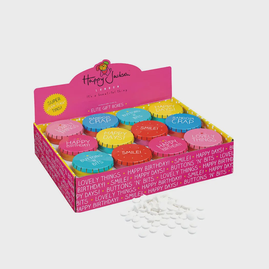 Mini Tin: Metal Message Round with Mints  - Happy Jackson