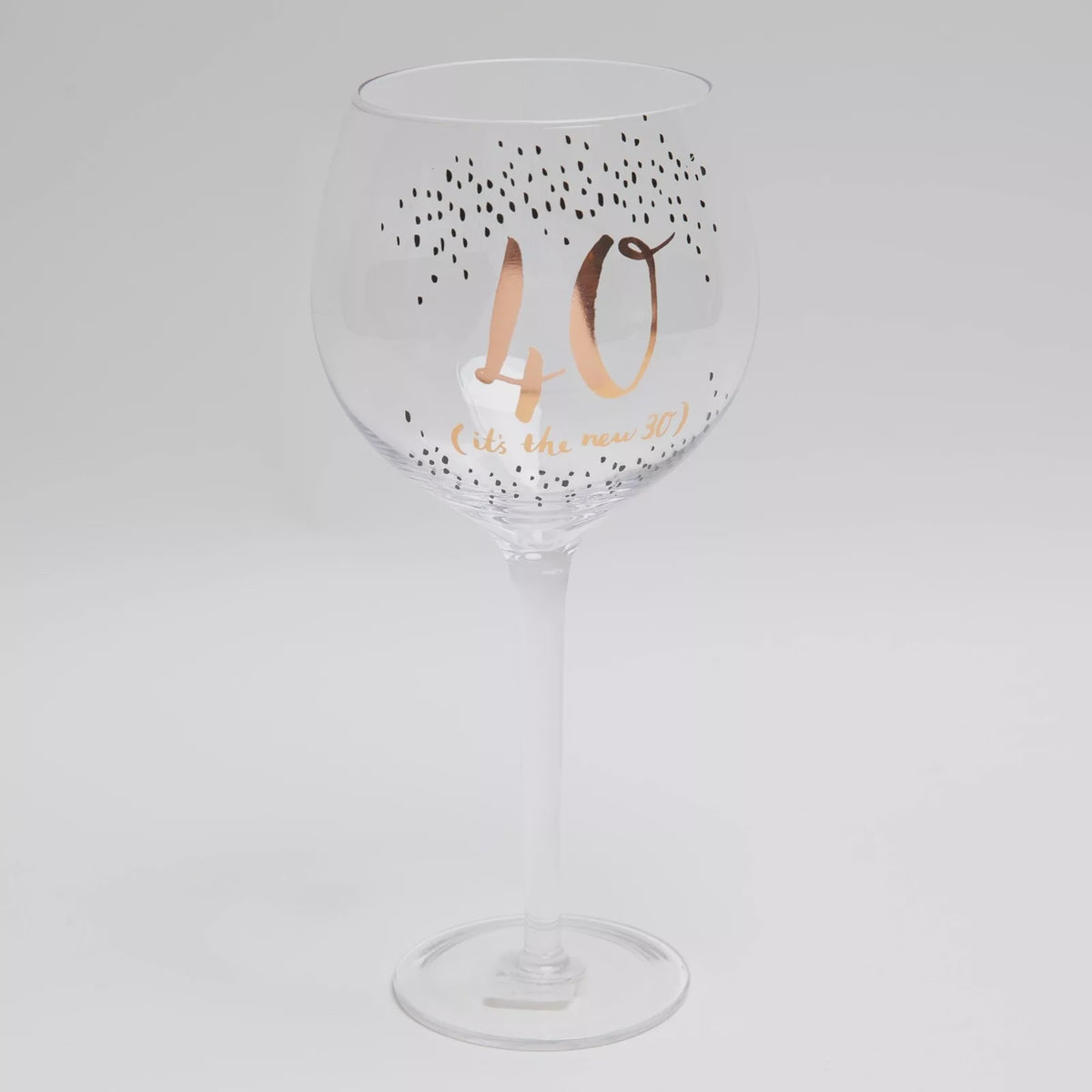 Gin Glass: Age 40 Birthday - Gold - Hotchpotch