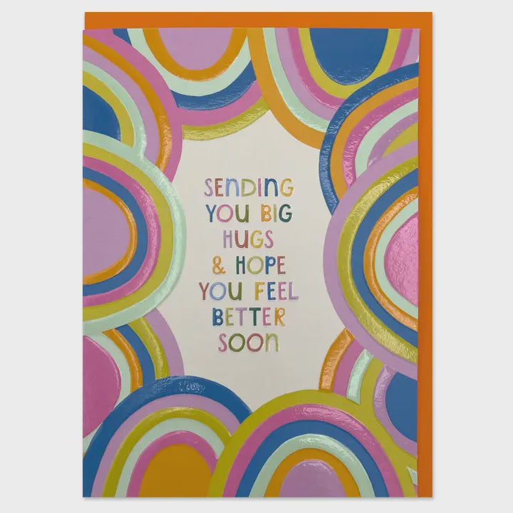 Get Well Card: Big Hugs and Feel Better - Muticolour - Raspberry Blossom