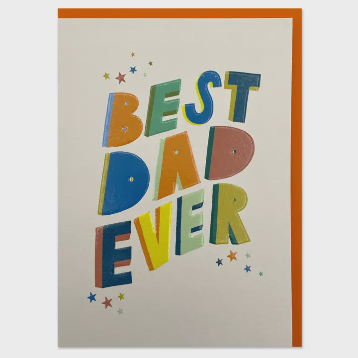 Father's Day Card: Best Dad Ever - Multicolour - Raspberry Blossom