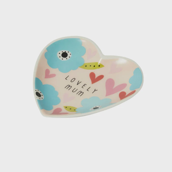 Trinket Dish: Ceramic Heart Floral Design - BellyButton Designs