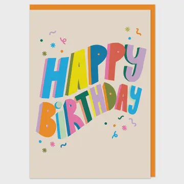 Birthday Card: Happy Birthday Bright - Multicolour - Raspberry Blossom