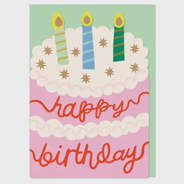 Childrens Card: Happy Birthday Cake Cut Out - Multicolour - Raspberry Blossom