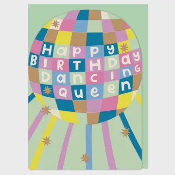 Birthday Card: Happy Birthday Dancing Queen Cut Out - Multicolour - Raspberry Blossom
