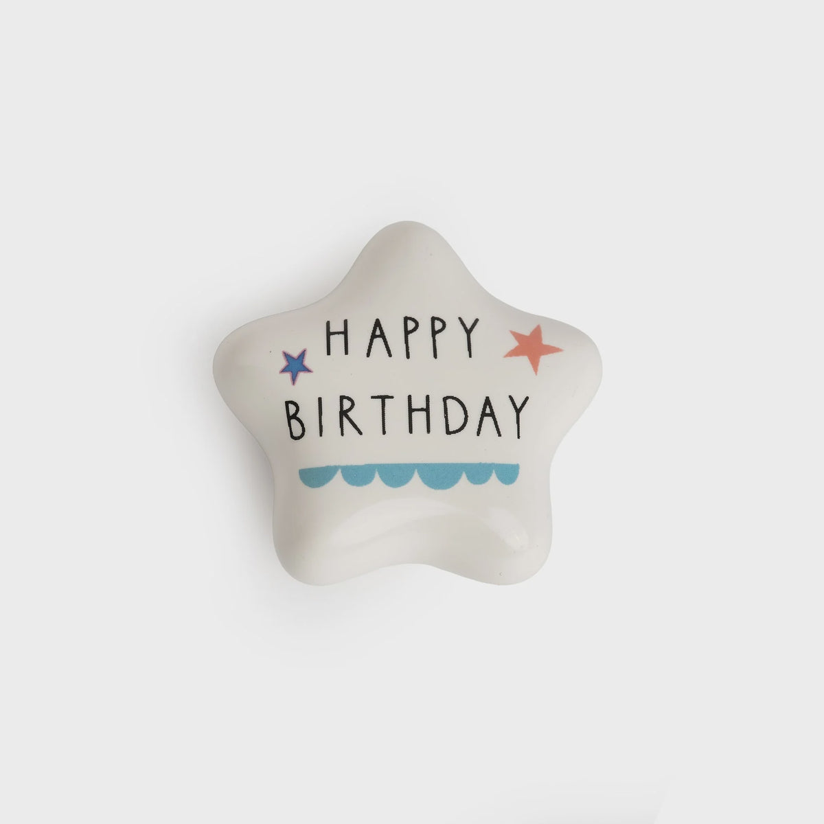 Star Pebble: Porcelain Token - Happy Birthday Coloured Stars - BellyButton Designs