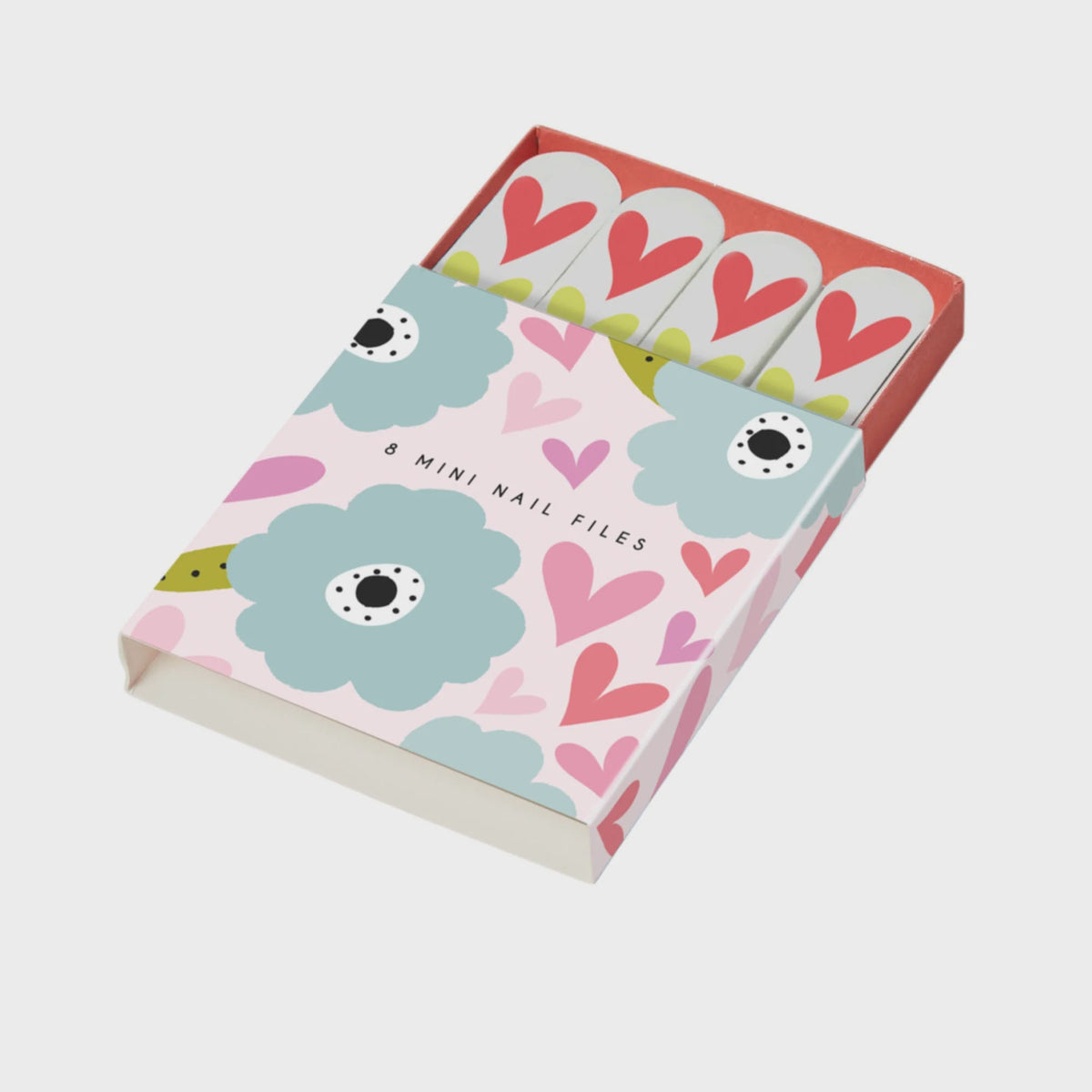 Nail File Box: Mini Hearts & Flowers - Brights - Belly Button designs