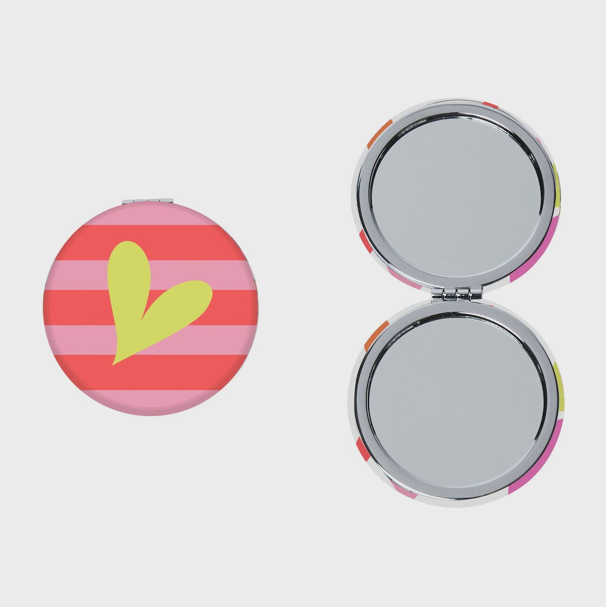 Compact Mirror: Heart & Stripes  - Belly Button Designs