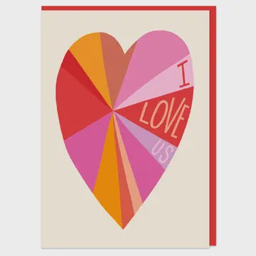 Valentines Card: I Love Us Bright - Red - Raspberry Blossom