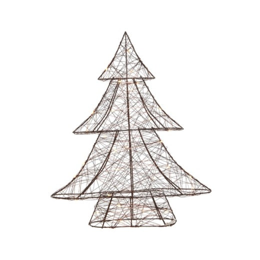 Christmas LED Decoration: Wire Large Tree Standing Warm White Micro LEDs - Copper