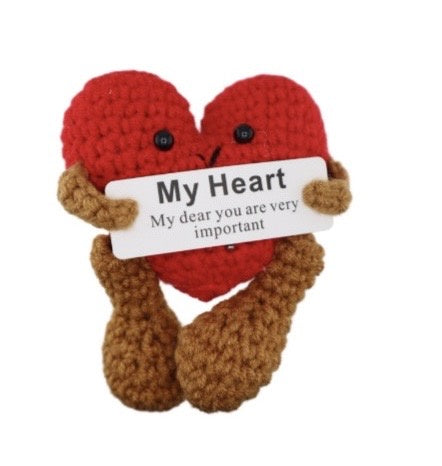 Positivity Crochet Gift: Small - Positive Heart - The Happy Fruit and Veg Farm
