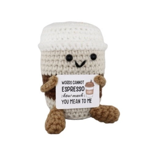 Positivity Crochet Gift: Small - Positive Espresso - The Happy Fruit and Veg Farm