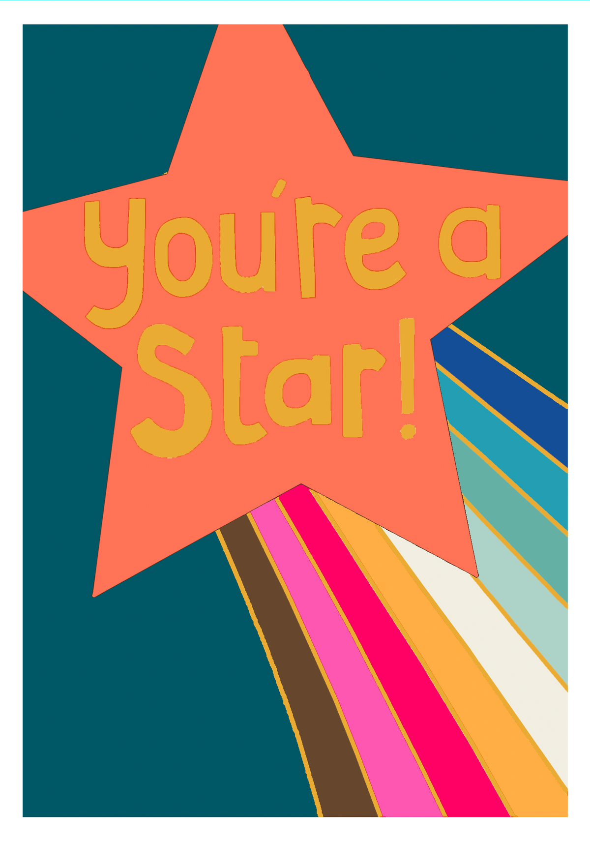 Congratulations Card: You're A Star - Neon - Paper Salad