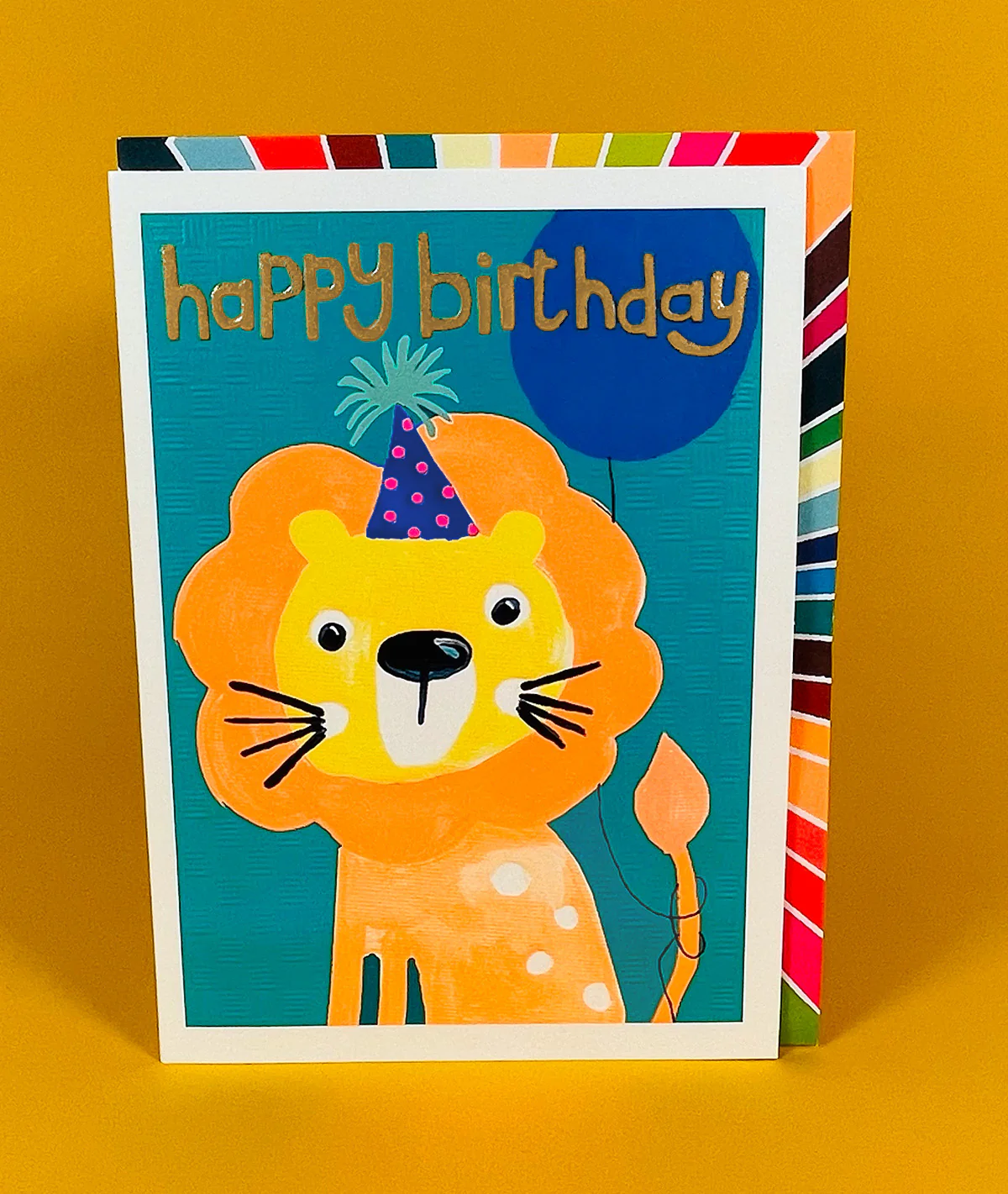 Childrens Card: Bright Foil Lion - Paper Salad