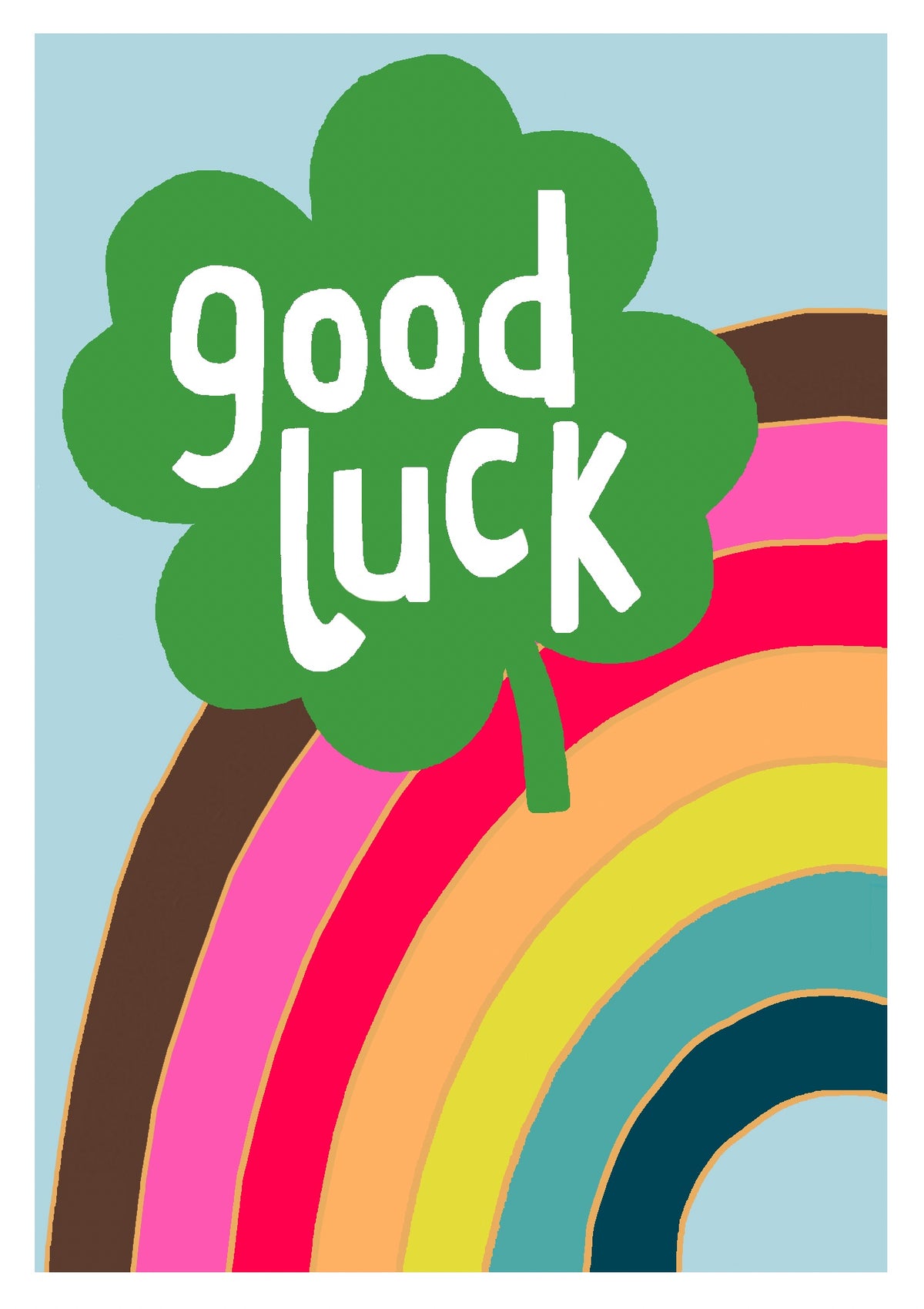 Good Luck Card: SHAMROCK  - Neon - Paper Salad
