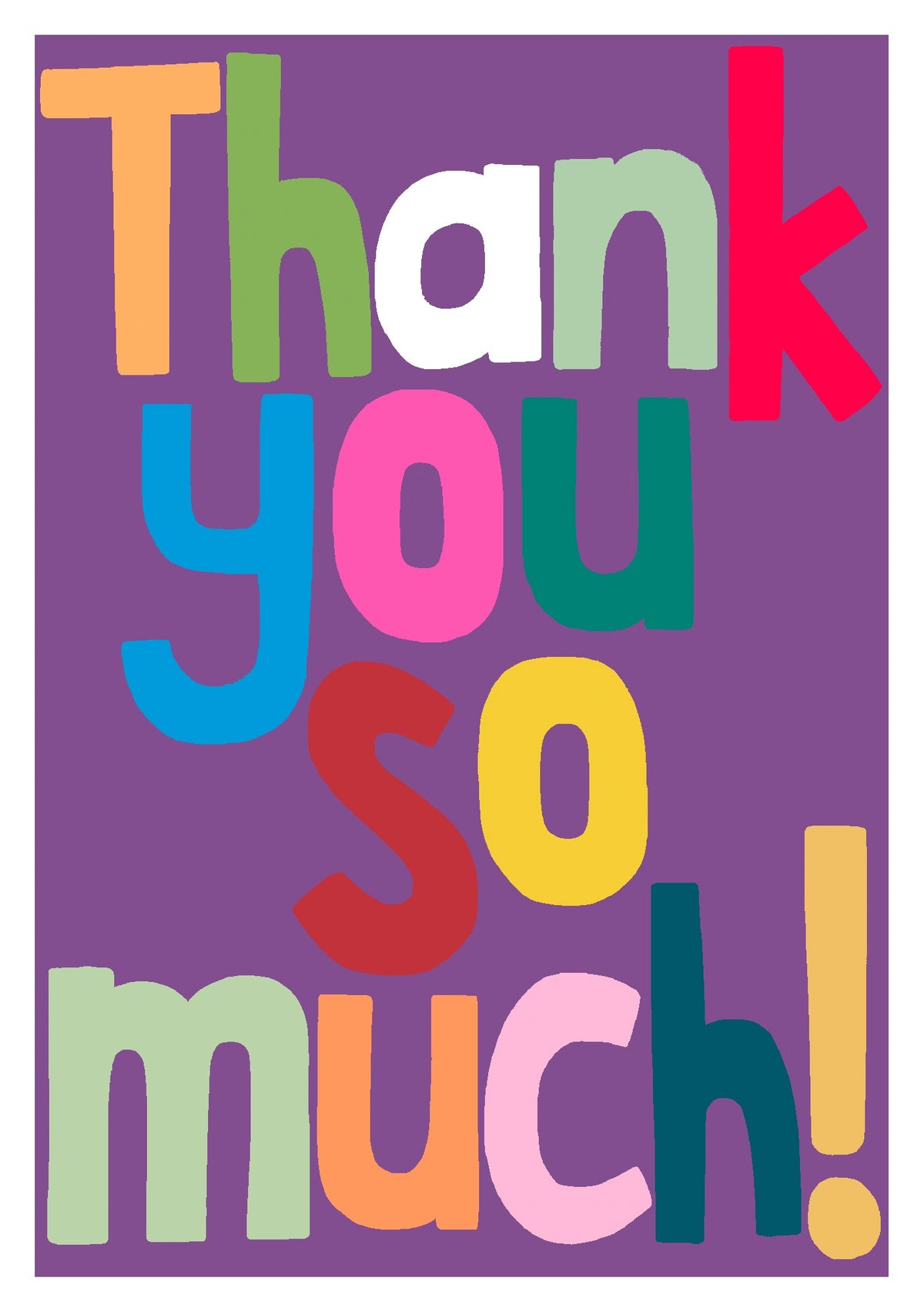 Thank You Card: So Much!  - Neon - Paper Salad