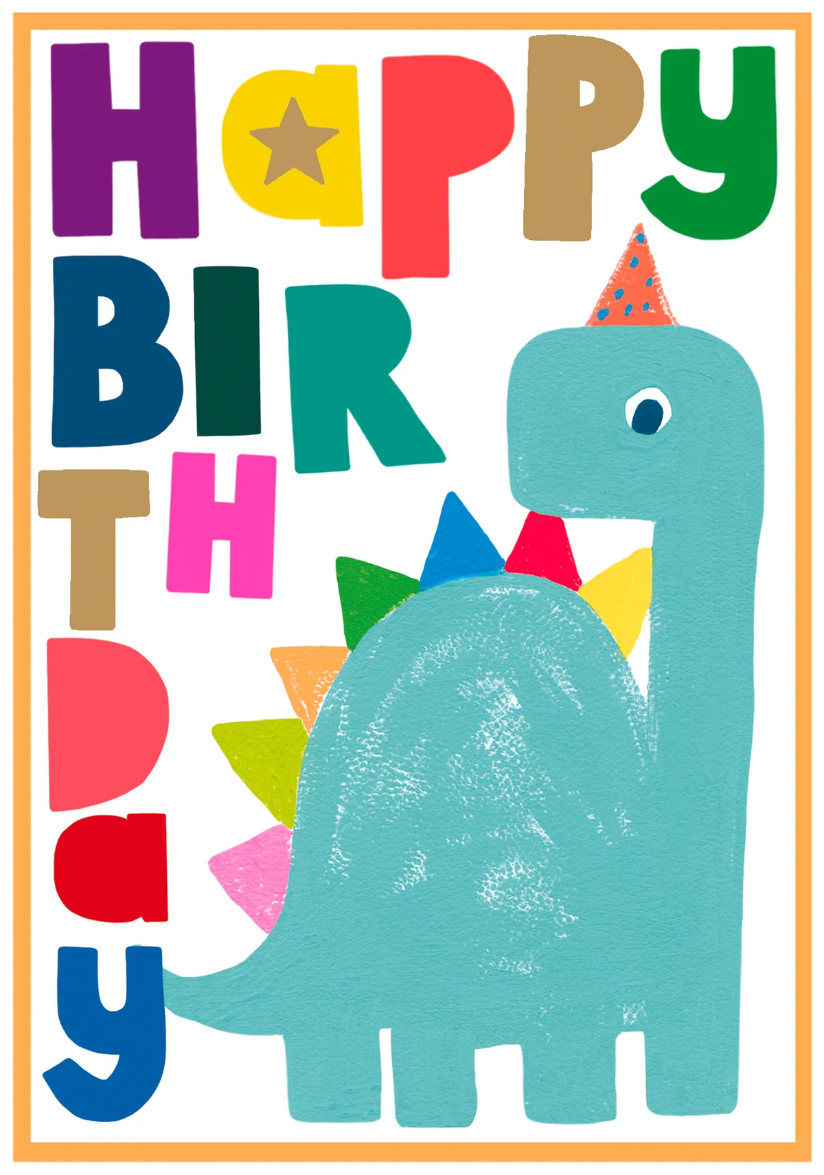 Childrens Card: Bright Foil Dino - Paper Salad