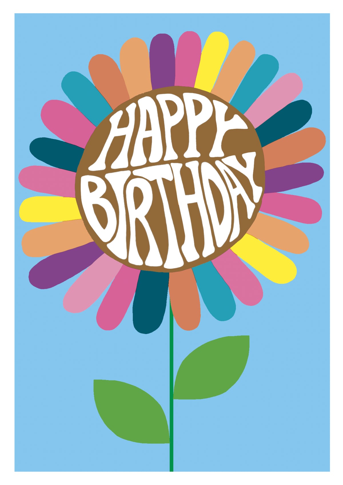 Birthday   Card: BRIGHT COLOURFUL  BIG FLOWER HAPPY BIRTHDAY  - Paper Salad
