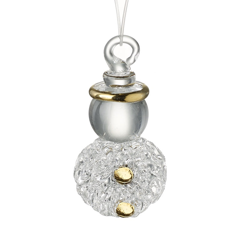 Christmas Tree Decoration: Glass Snowman Spun  - Gold - Heaven Sends