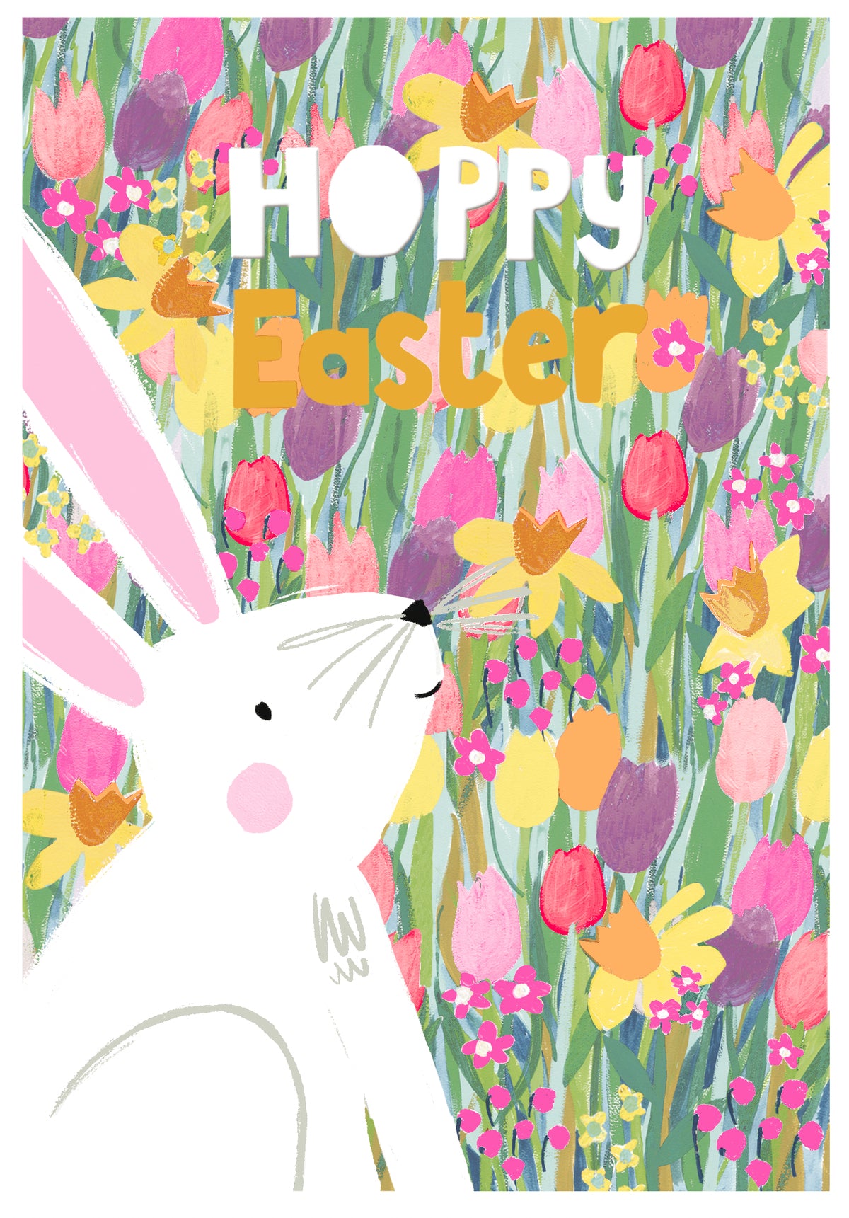 Easter   Card: BRIGHT COLOURFUL  HOPPY EASTER  - Paper Salad