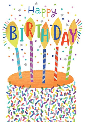 Birthday Card: Sprinkle Candles - Paper Rose