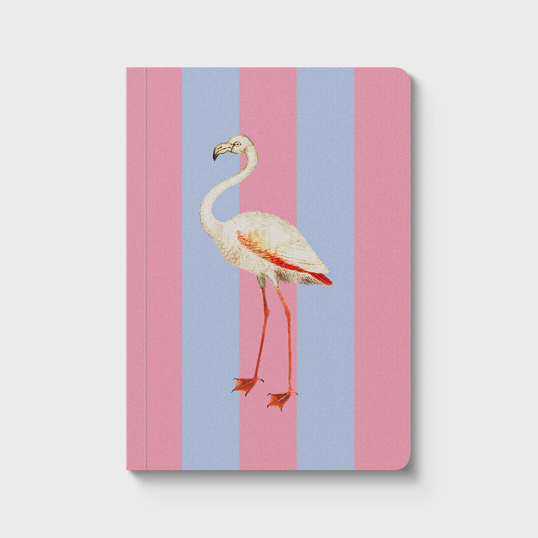 Notebook: A6 Striped Flamingo Paperback - Ohh Deer
