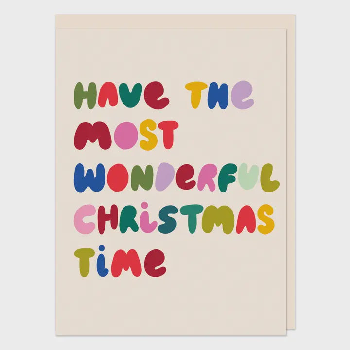 Christmas Card: Have the Most Wonderful Christmas Bright Multicolour - Raspberry Blossom