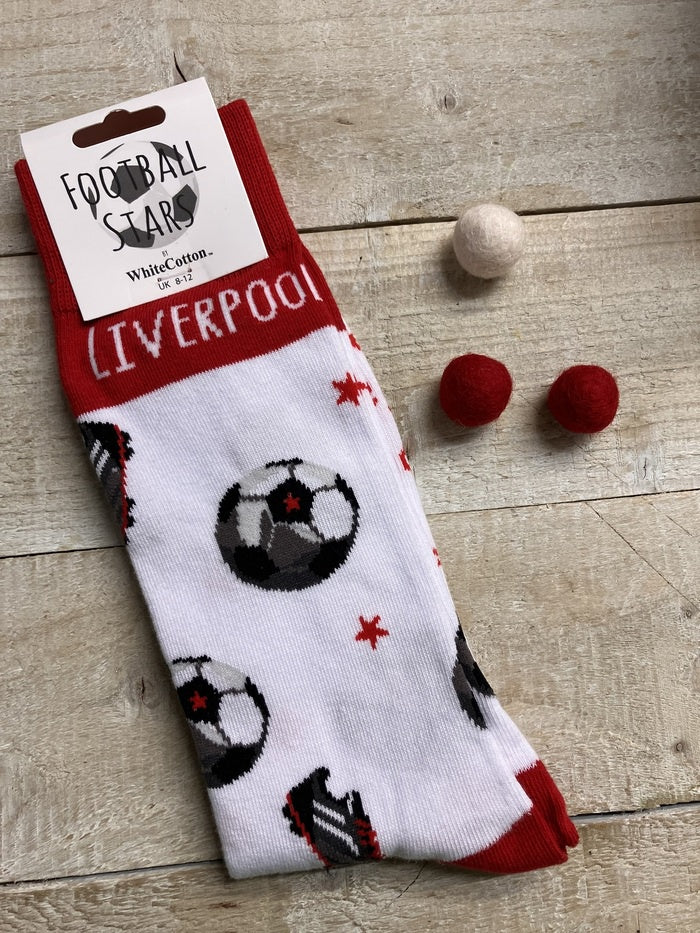 Mens Socks: Cotton Football Select Your Team - White Cotton