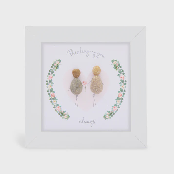 Pebble Picture: Thinking of you always - White Box Frame - La de Da Living