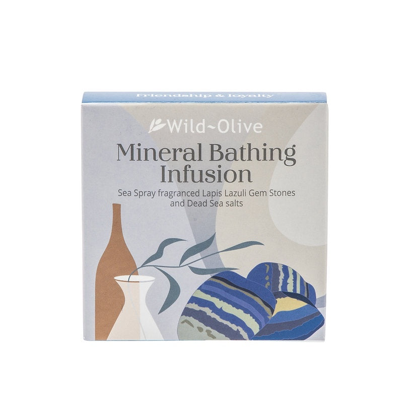 Mineral Bath Infusion: Lapis Crystal Infusion Handmade Natural Ingredients Essentail Oils - Wild Olive
