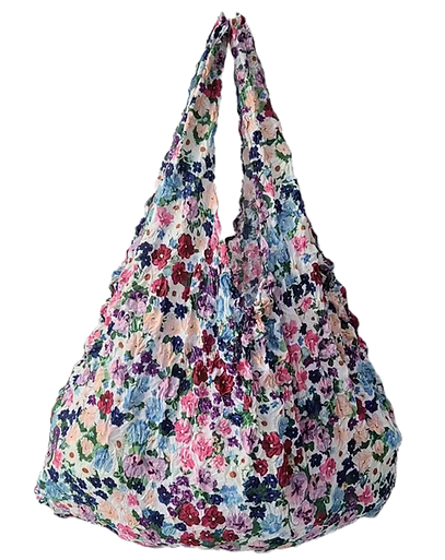 Reuseable Shopping Bag: Crinkle Liberty Magic Expandable - Flowers - Mt Little Eco Bag