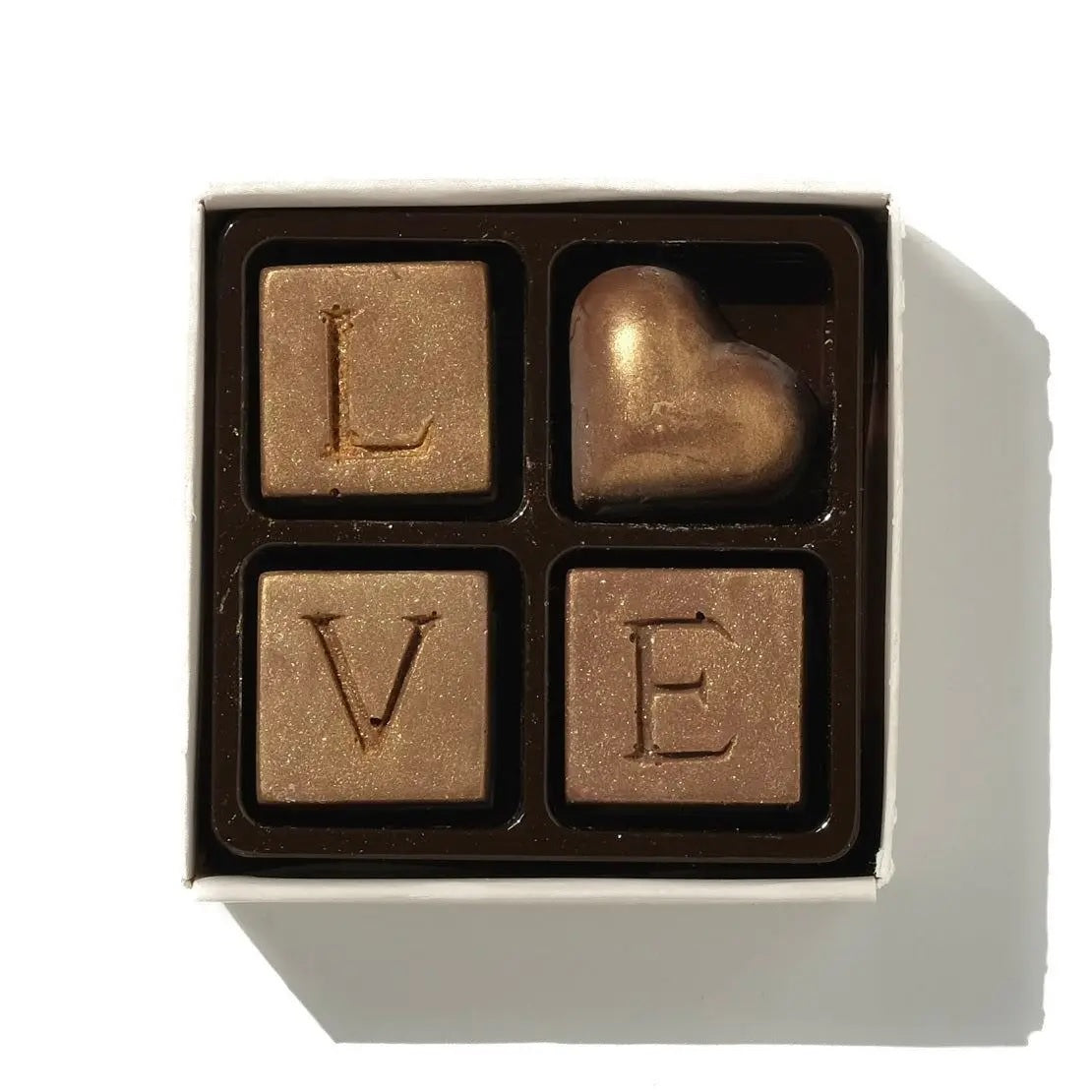 Chocolate Box: Love Tiles Small Handmade UK - Belgian Milk Chocolate - Choc on Choc