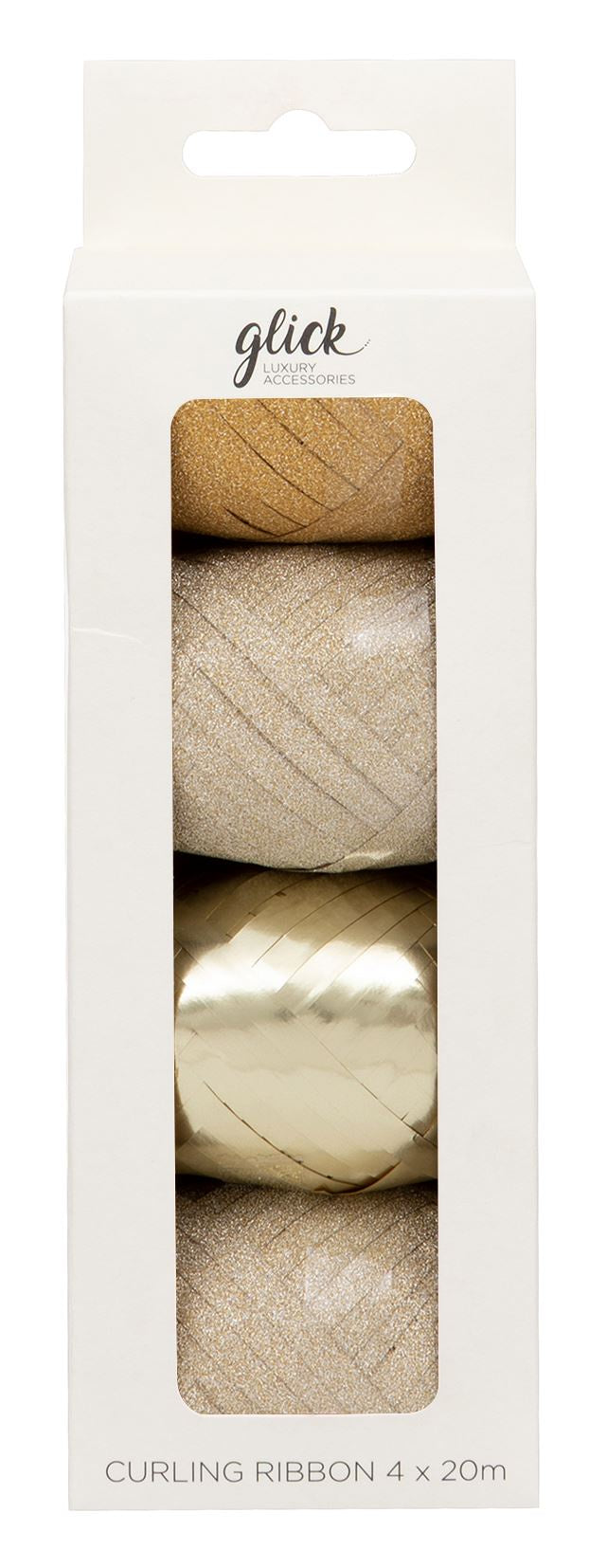 Curling Ribbon: 4 Pack 20M Each - Gold - Glick