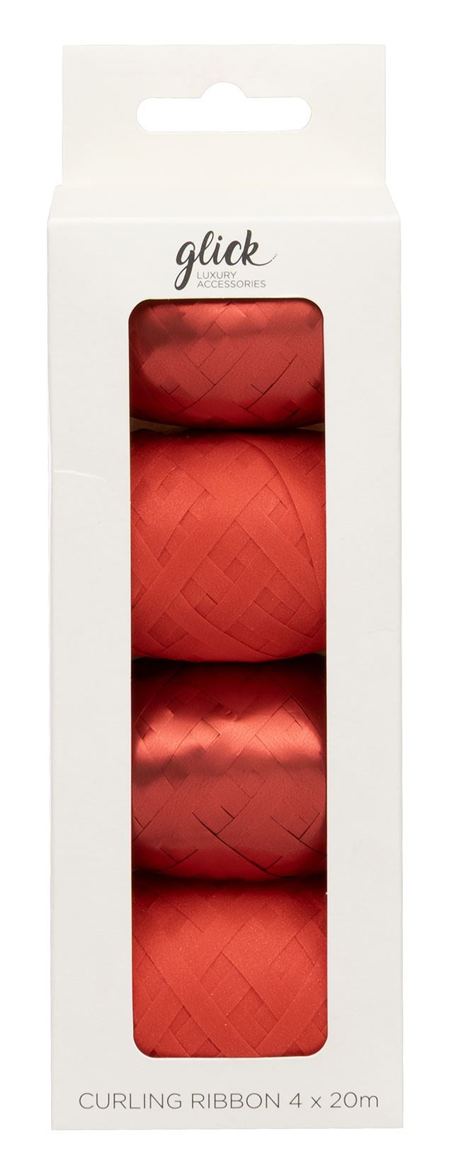 Curling Ribbon: 4 Pack 20M Each - Red - Glick