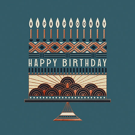 Birthday Card: Happy Birthday Cake - Paper Rose