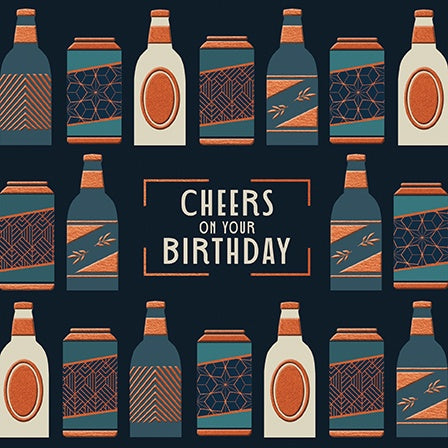 Birthday Card: Cheers To You R- Paper Rose